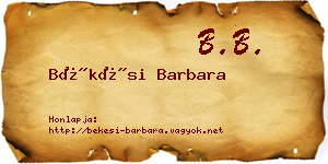 Békési Barbara névjegykártya