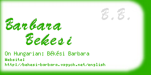 barbara bekesi business card